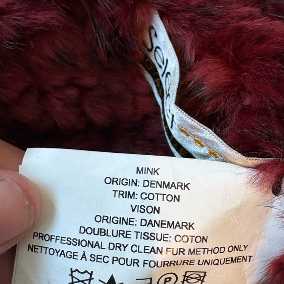 GORSKI Burgundy Knit Scarf 100% real mink fur - Picture 4 of 5